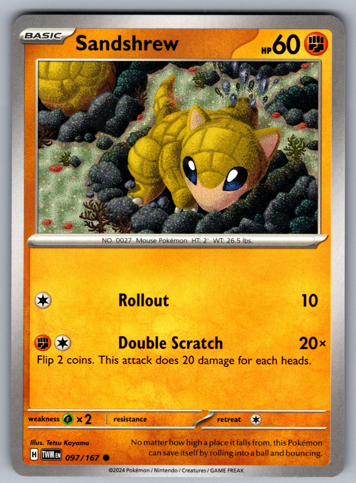 Sandshrew Common SV06: Twilight Masquerade 097/167 NM 2024