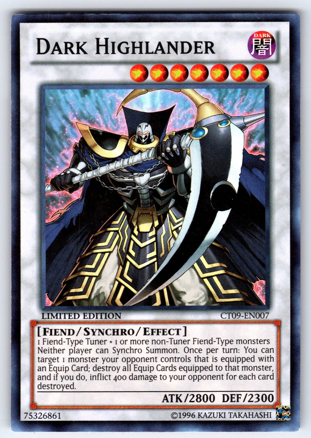 Dark Highlander Limited Super Rare 2012 Collectors Tin CT09-EN007 NM 2012