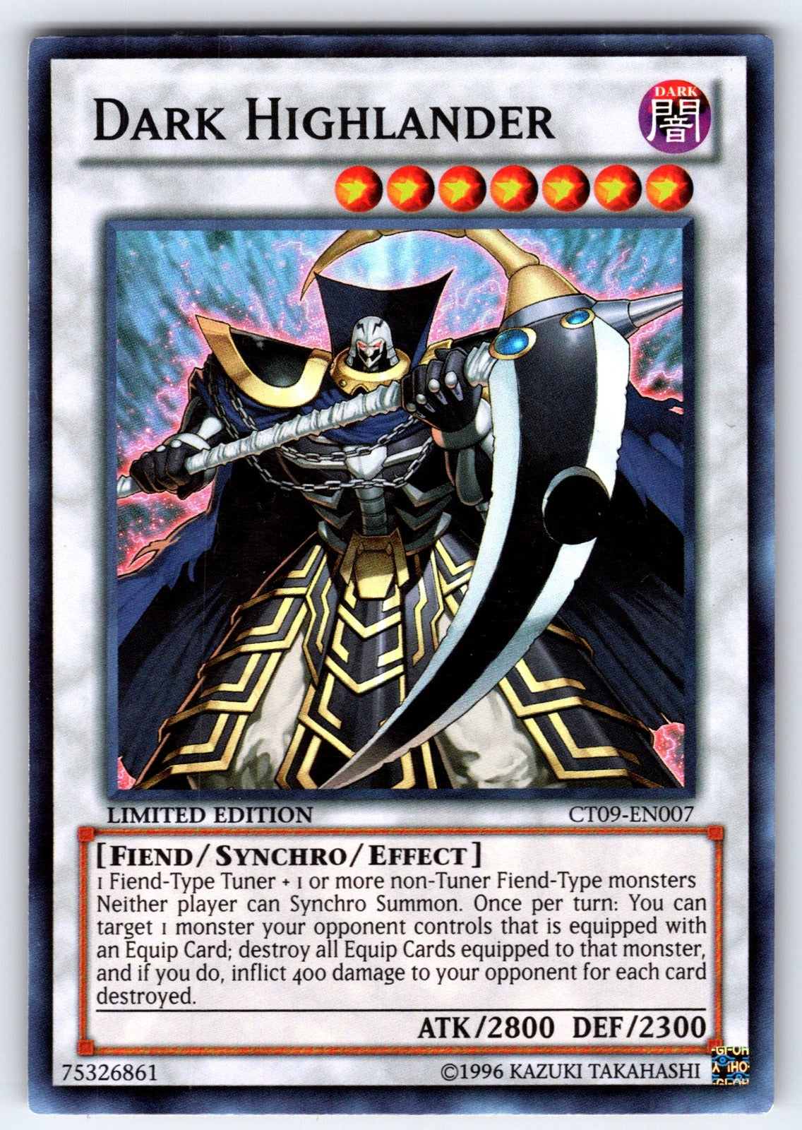 Dark Highlander Limited Super Rare 2012 Collectors Tin CT09-EN007 NM 2012