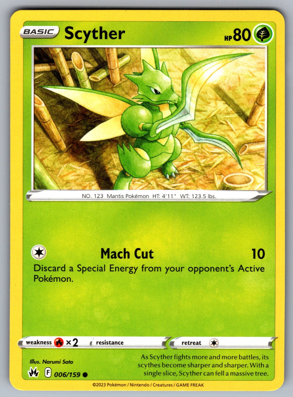 Scyther Common SWSH: Crown Zenith 006/159 NM 2023