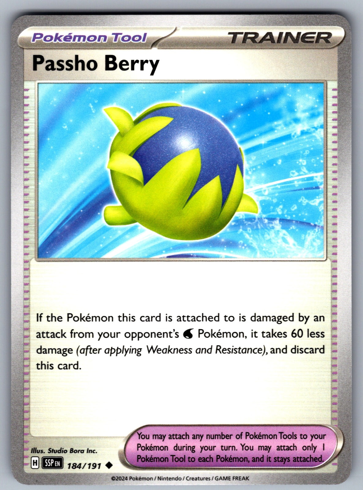 Passho Berry Uncommon SV08: Surging Sparks 184/191 NM 2024