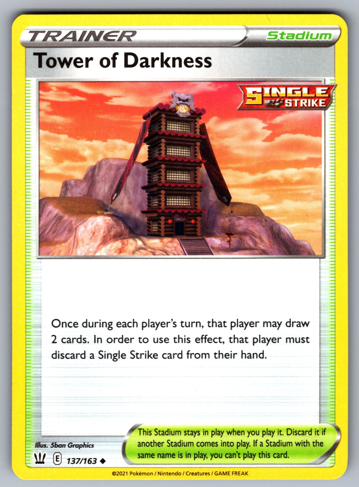 Tower of Darkness Uncommon SWSH05: Battle Styles 137/163 NM 2021