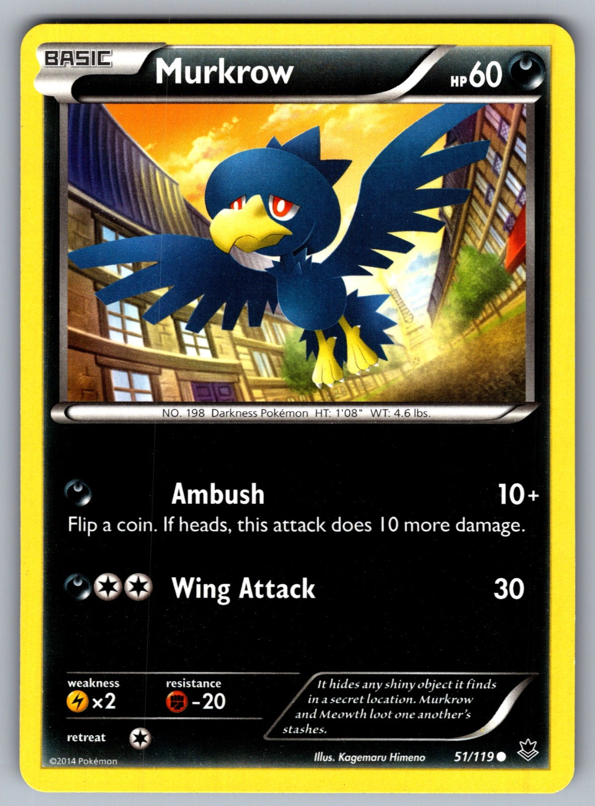 Murkrow Common XY - Phantom Forces 51/119 LP 2014