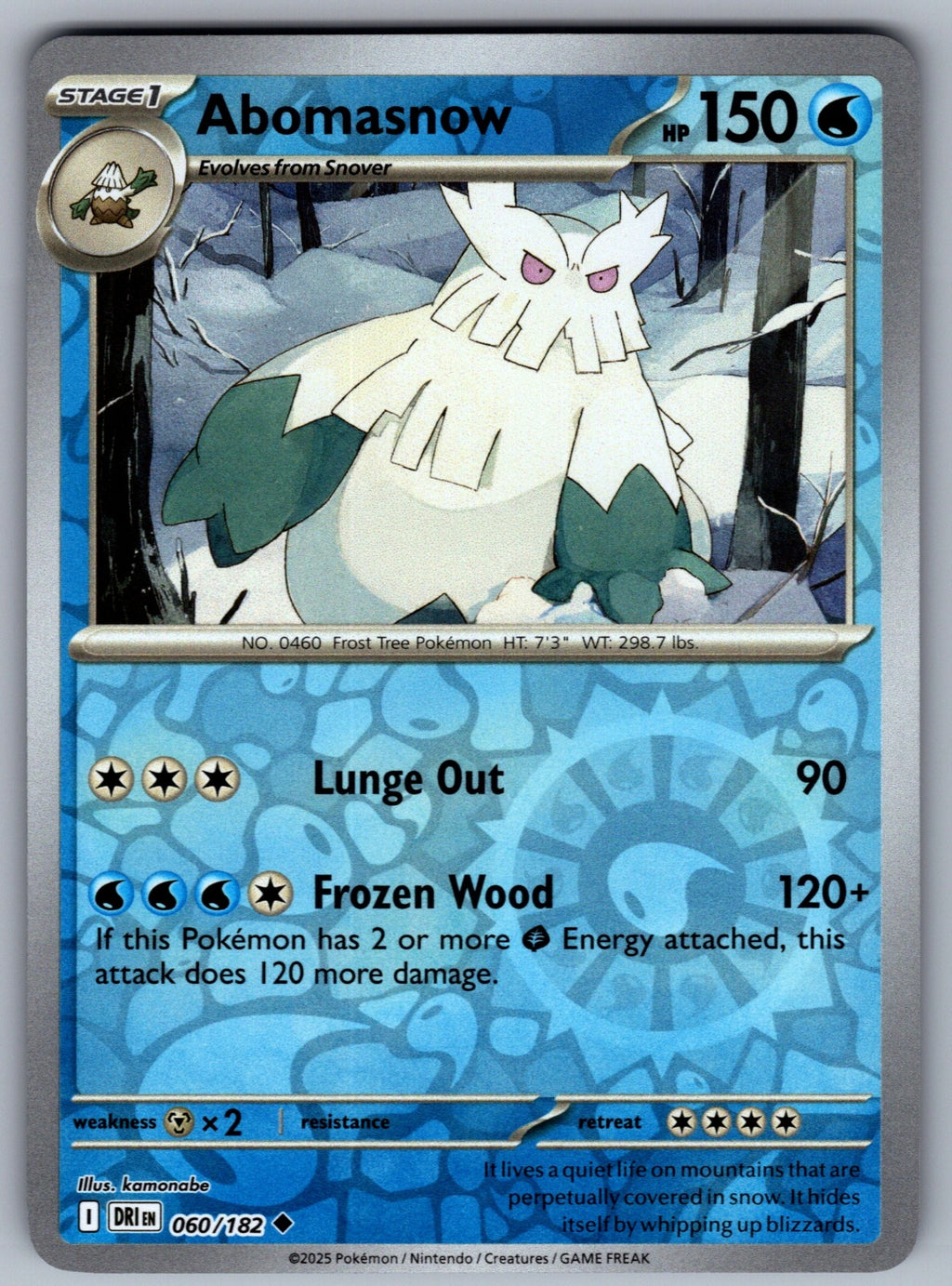 Abomasnow Reverse Holo Uncommon SV10: Destined Rivals 060/182 NM 2025