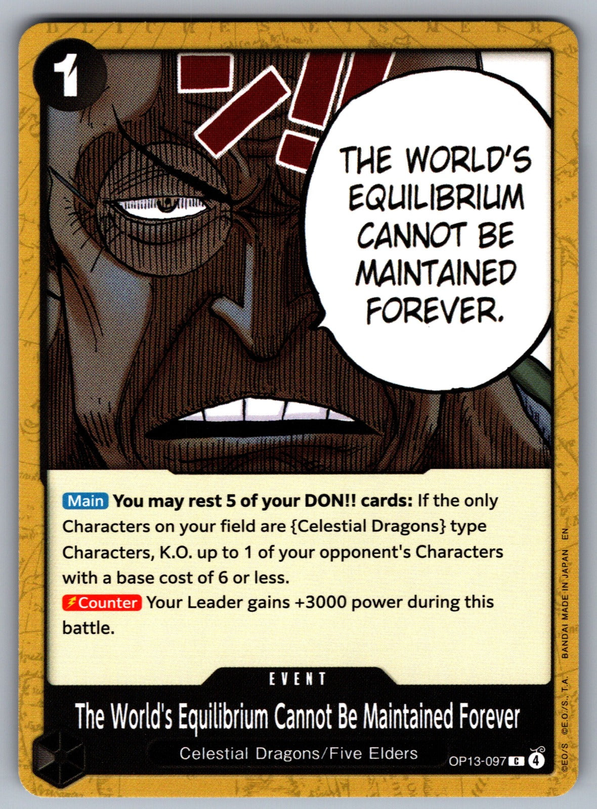 The World's Equilibrium Cannot Be Maintained Forever C Carrying On His Will OP13-097 NM 2025