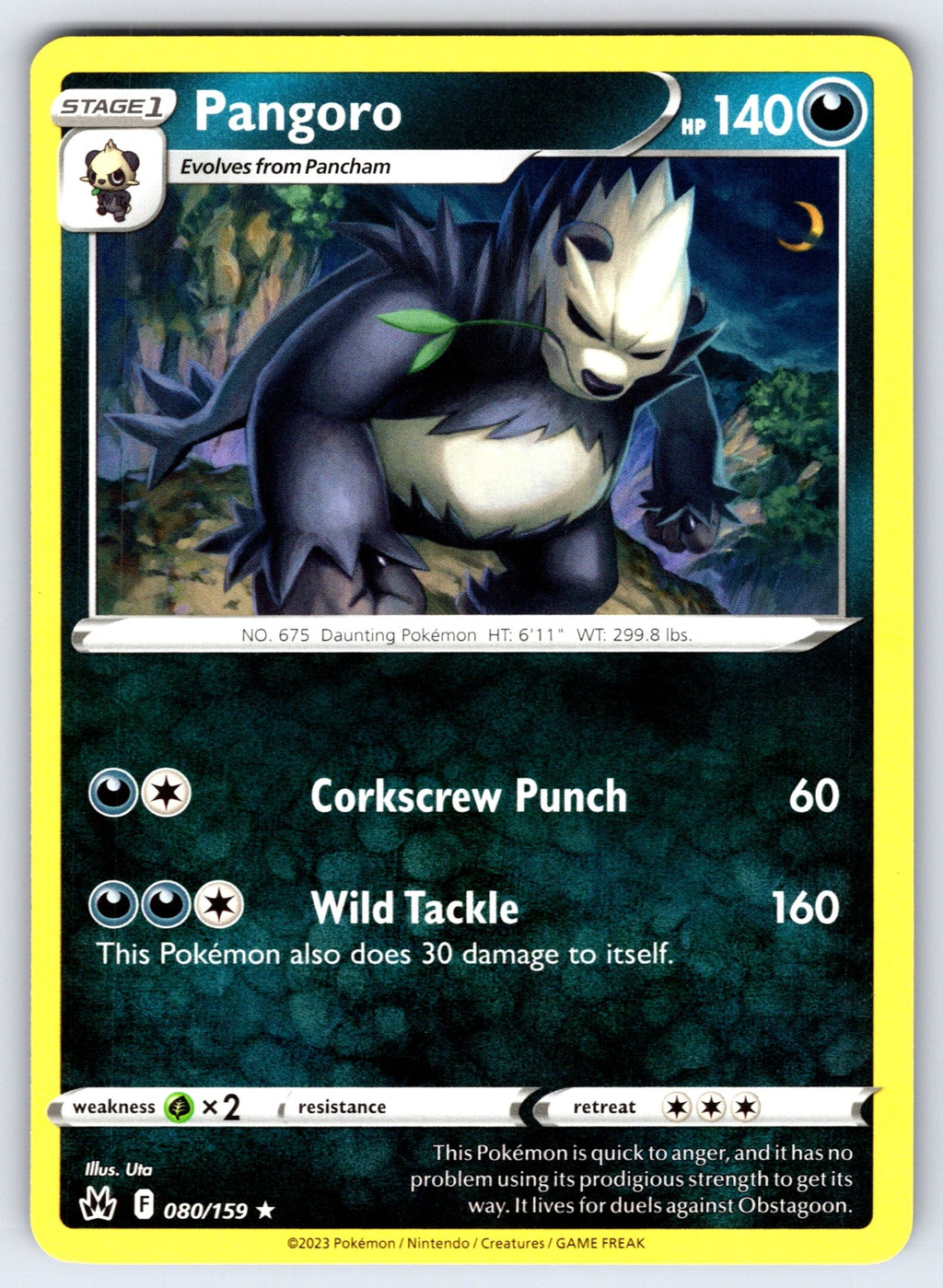 Pangoro Rare SWSH: Crown Zenith 080/159 LP 2023