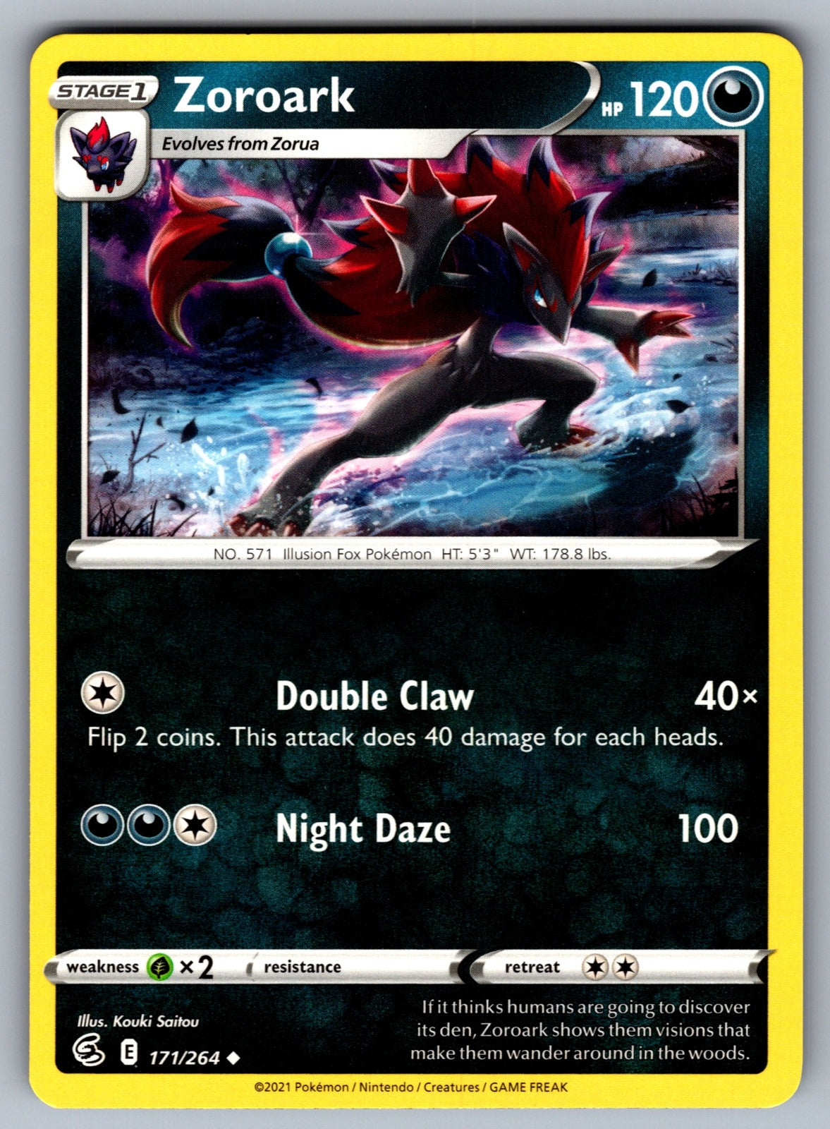 Zoroark Uncommon SWSH08: Fusion Strike 171/264 NM 2021