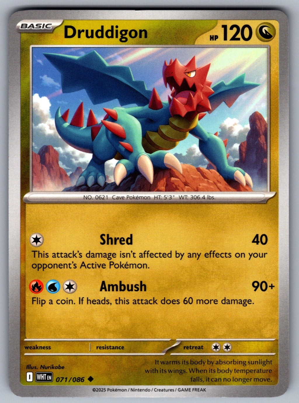 Druddigon Uncommon SV: White Flare 071/086 NM 2025