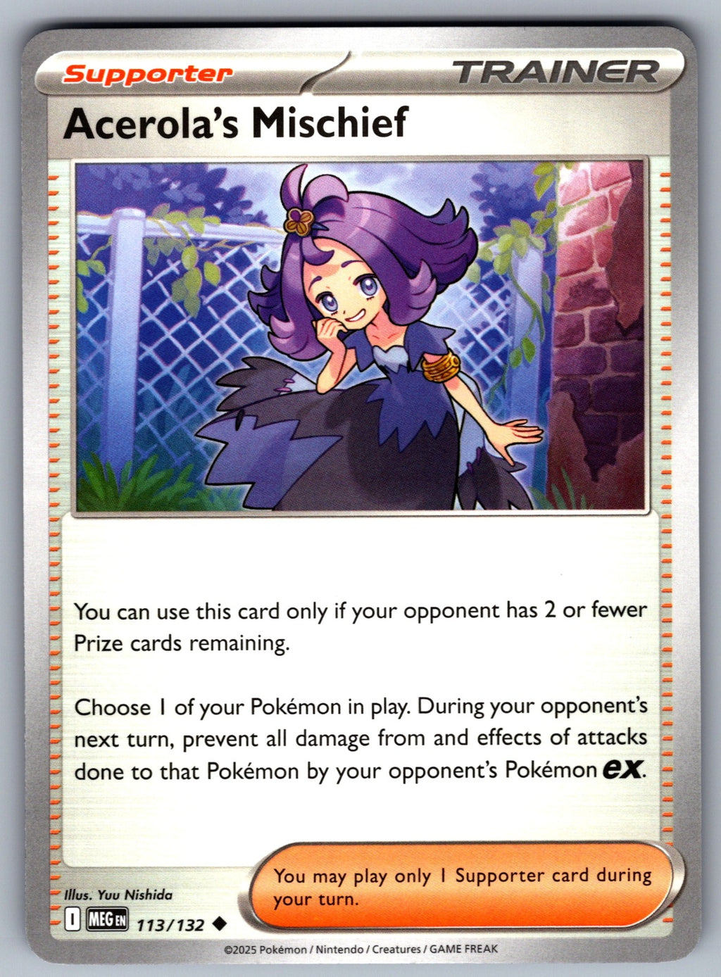 Acerola's Mischief Uncommon ME01: Mega Evolution 113/132 NM 2025