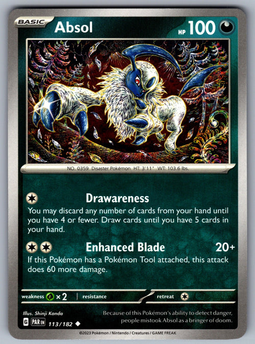 Absol Uncommon SV04: Paradox Rift 113/182 NM 2023