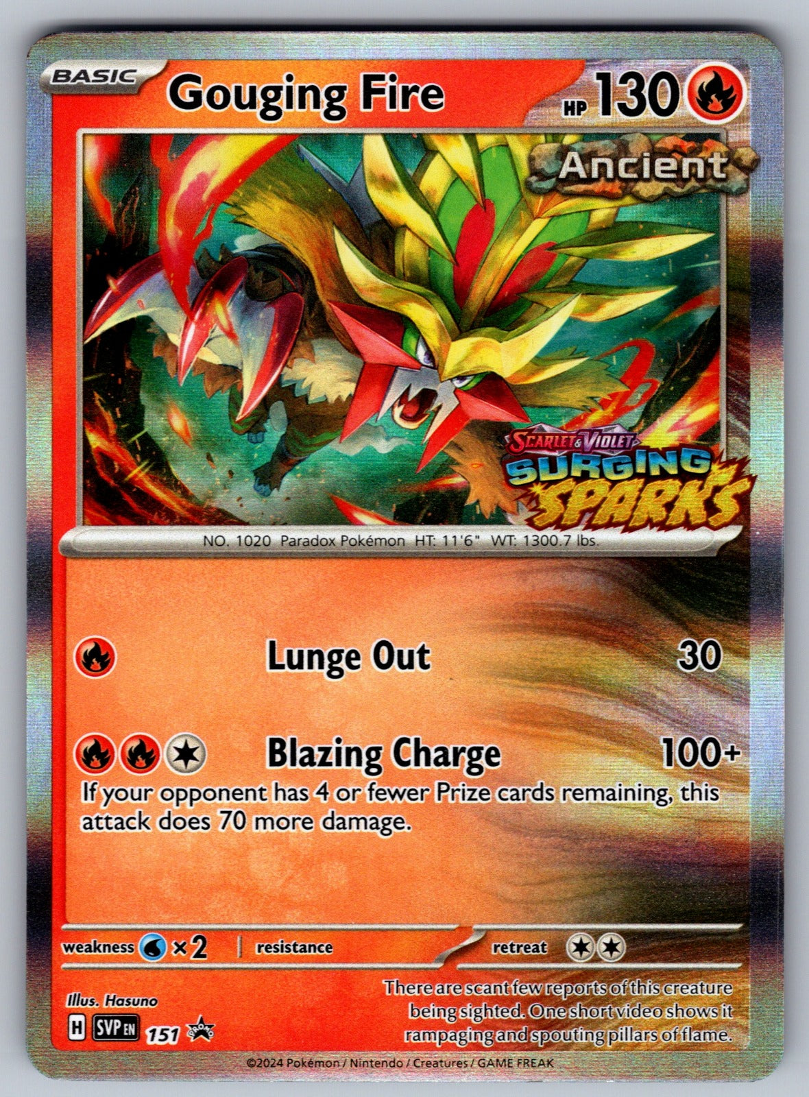 Gouging Fire Holo Promo SV: Scarlet & Violet Promo Cards 151 NM 2023