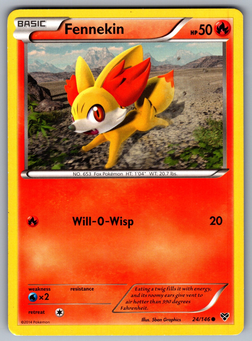 Fennekin Common XY Base Set 24/146 LP 2014
