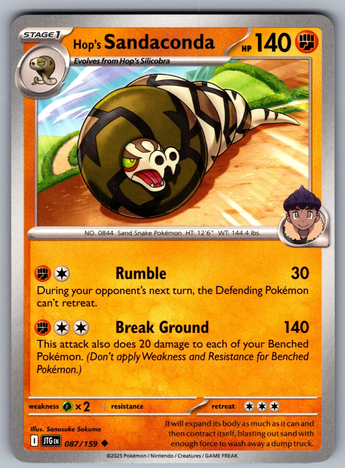 Hop's Sandaconda Uncommon SV09: Journey Together 087/159 NM 2025