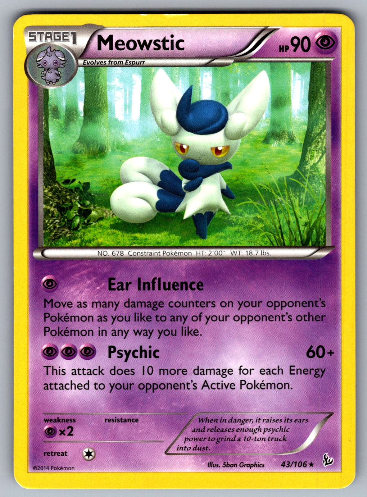 Meowstic Rare XY - Flashfire 43/106 LP 2014