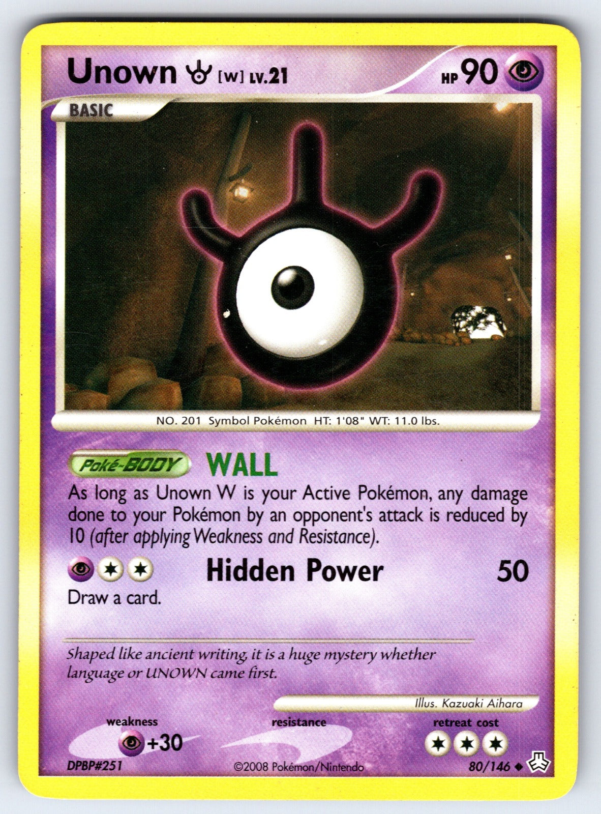 Unown (W) Uncommon Legends Awakened 80/146 LP 2008