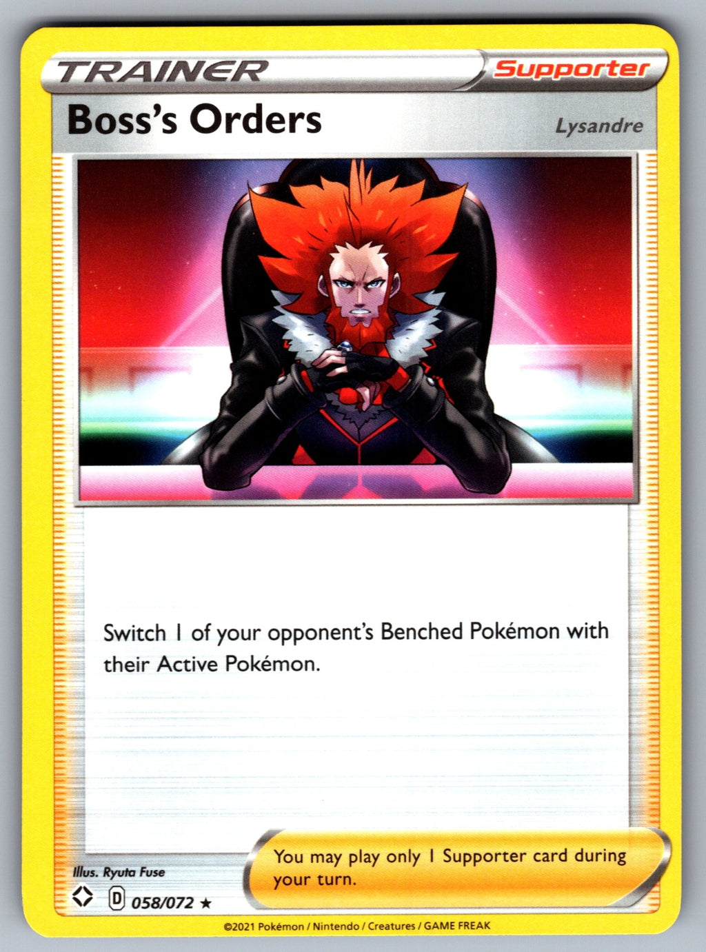Boss's Orders Rare Shining Fates 058/072 NM 2021