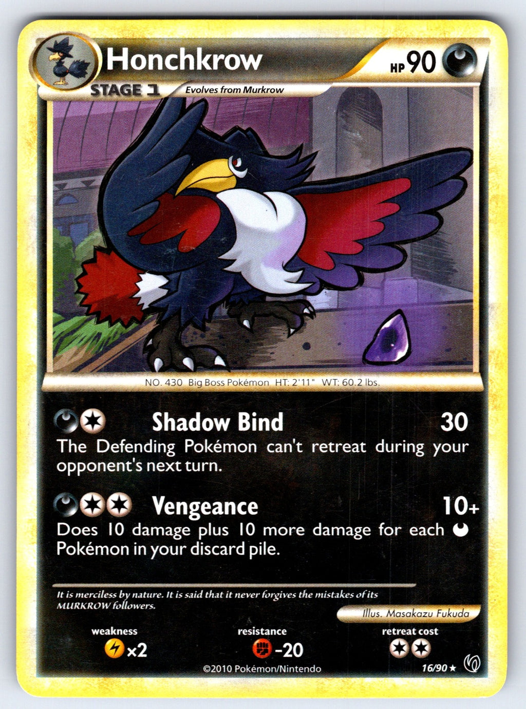 Honchkrow (16) Rare Undaunted 16/90 LP 2010