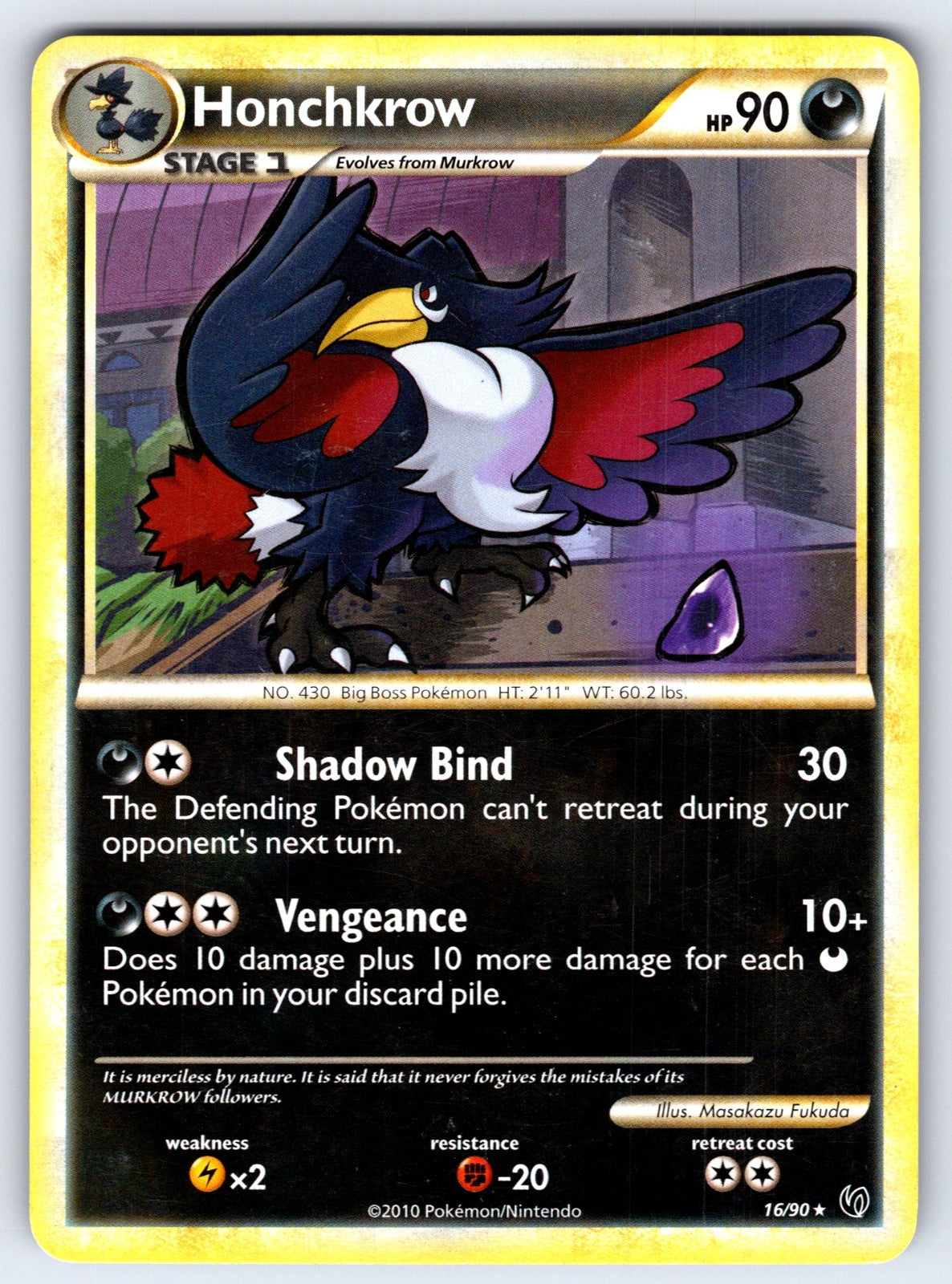 Honchkrow (16) Rare Undaunted 16/90 LP 2010