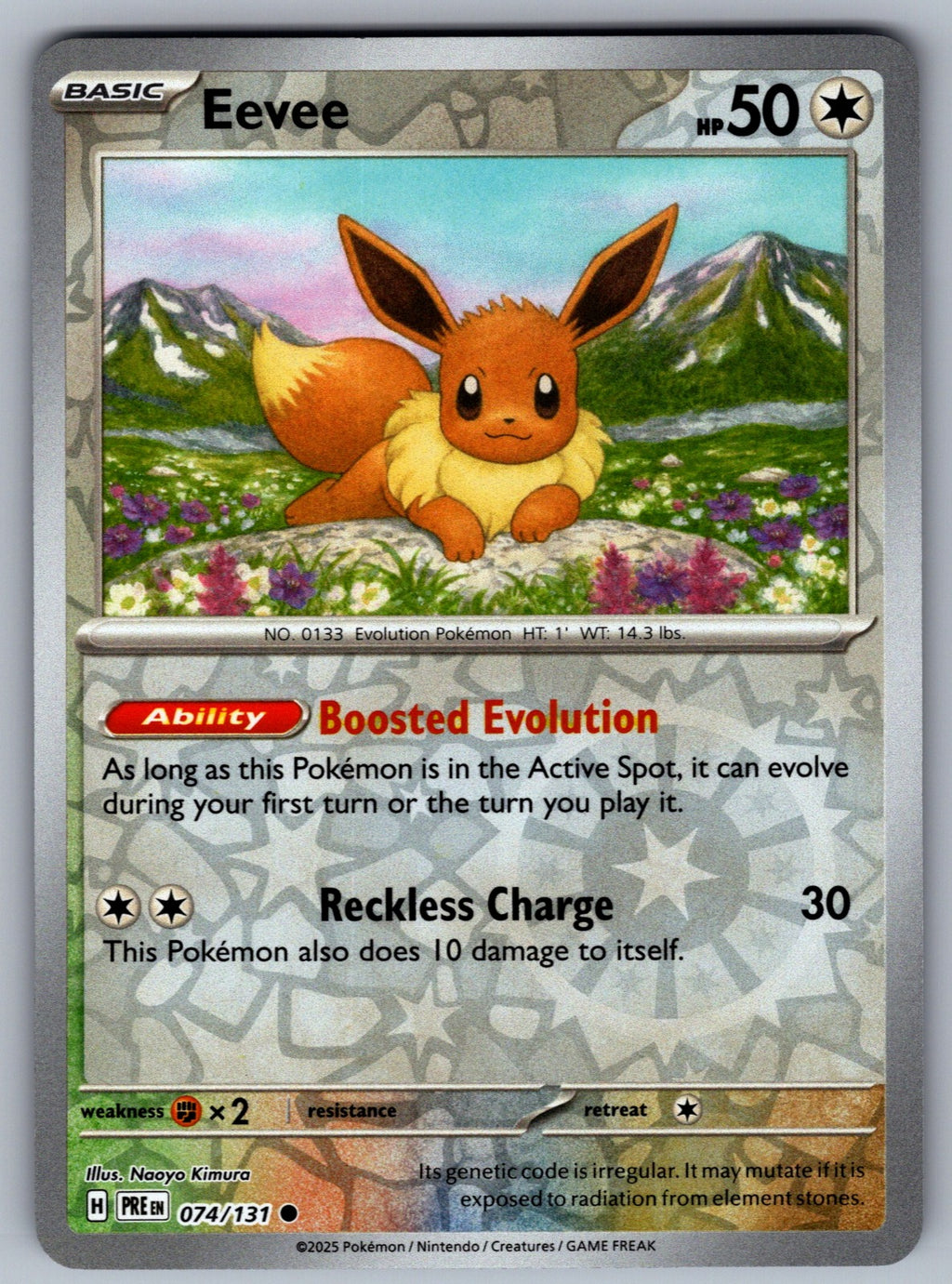 Eevee Reverse Holo Common SV: Prismatic Evolutions 074/131 NM 2025