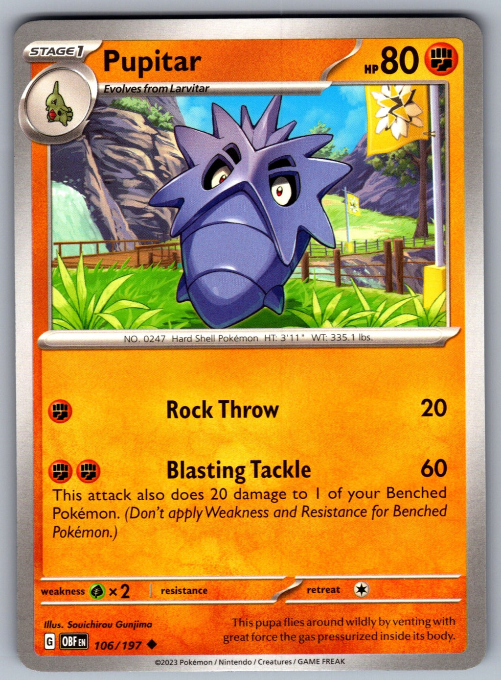 Pupitar Uncommon SV03: Obsidian Flames 106/197 NM 2023