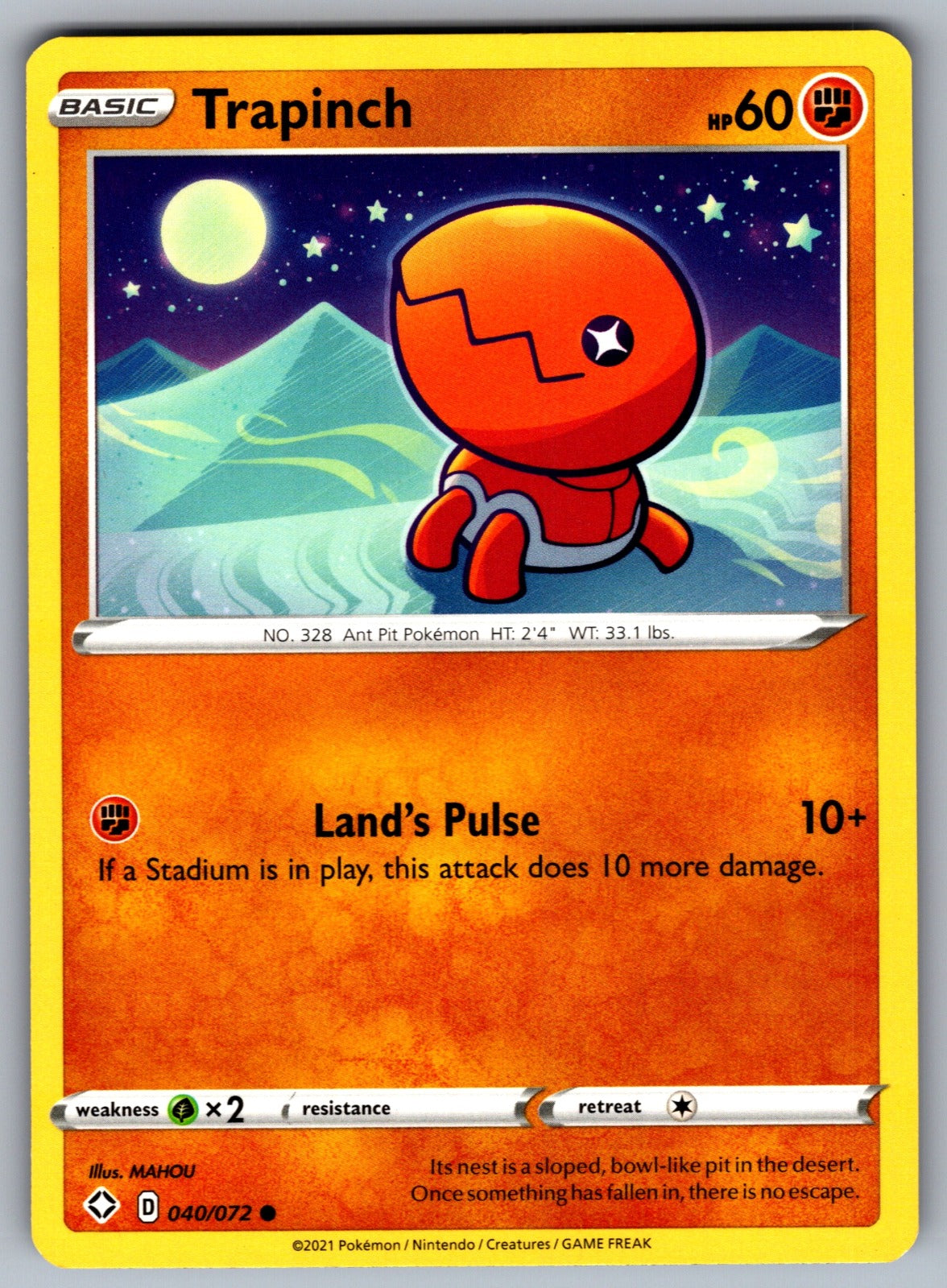 Trapinch Common Shining Fates 040/072 NM 2021