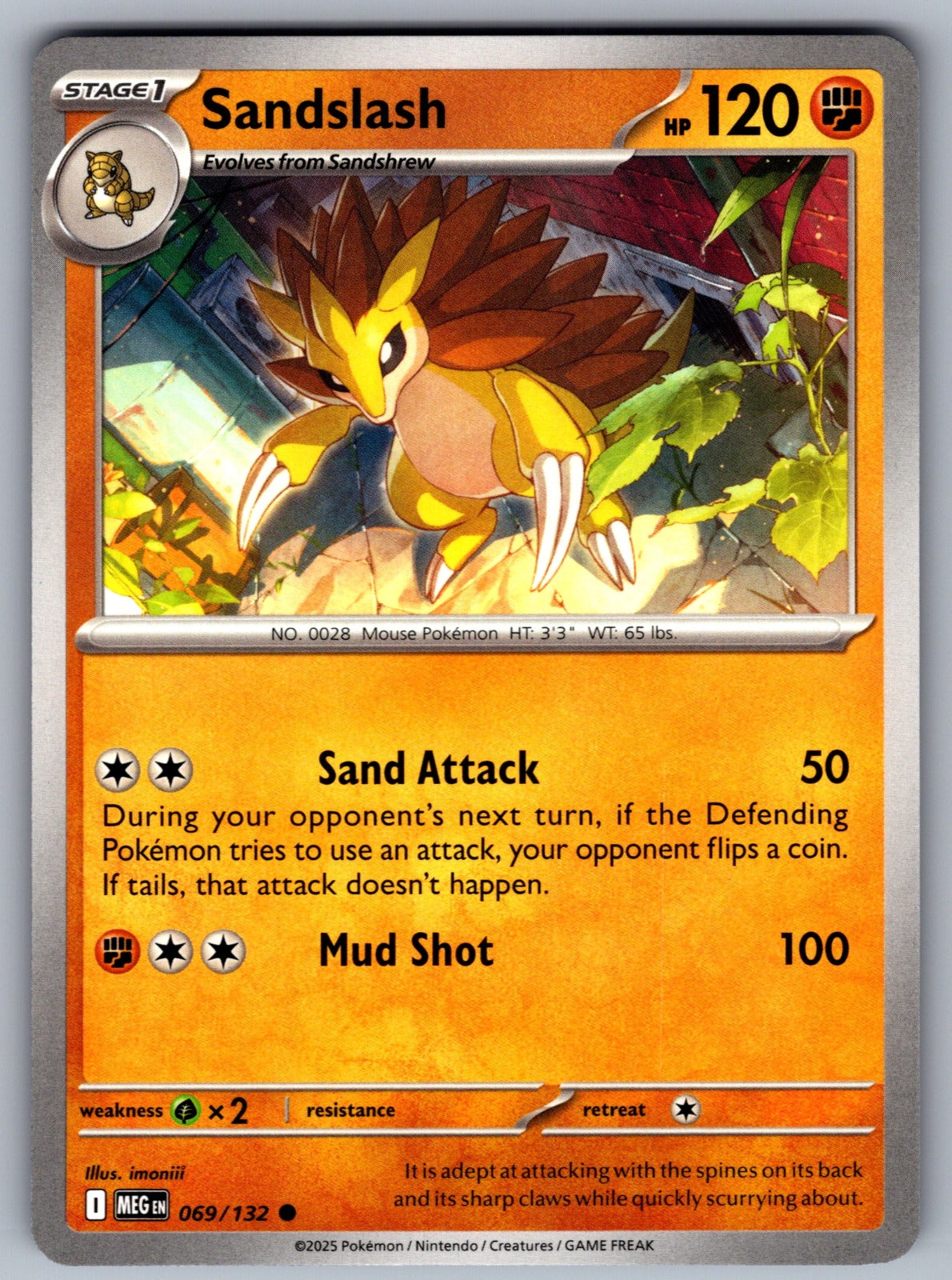 Sandslash Common ME01: Mega Evolution 069/132 NM 2025