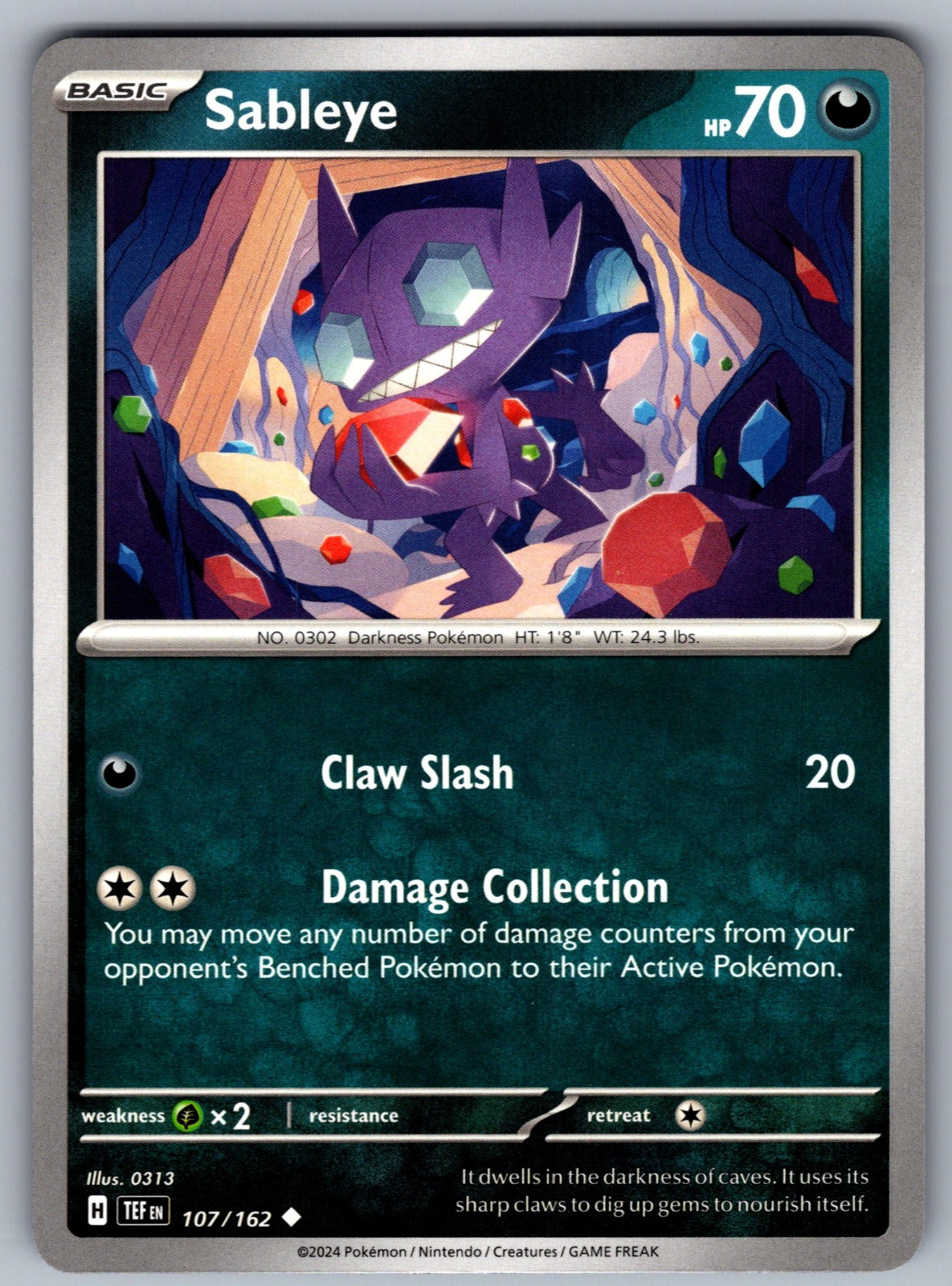 Sableye Uncommon SV05: Temporal Forces 107/162 NM 2024