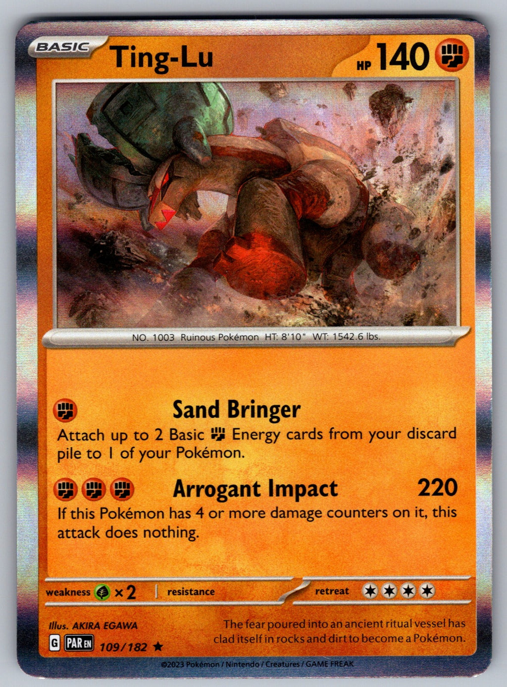 Ting-Lu Holo Rare SV04: Paradox Rift 109/182 NM 2023