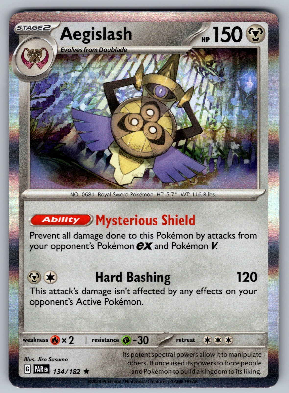 Aegislash Holo Rare SV04: Paradox Rift 134/182 NM 2023