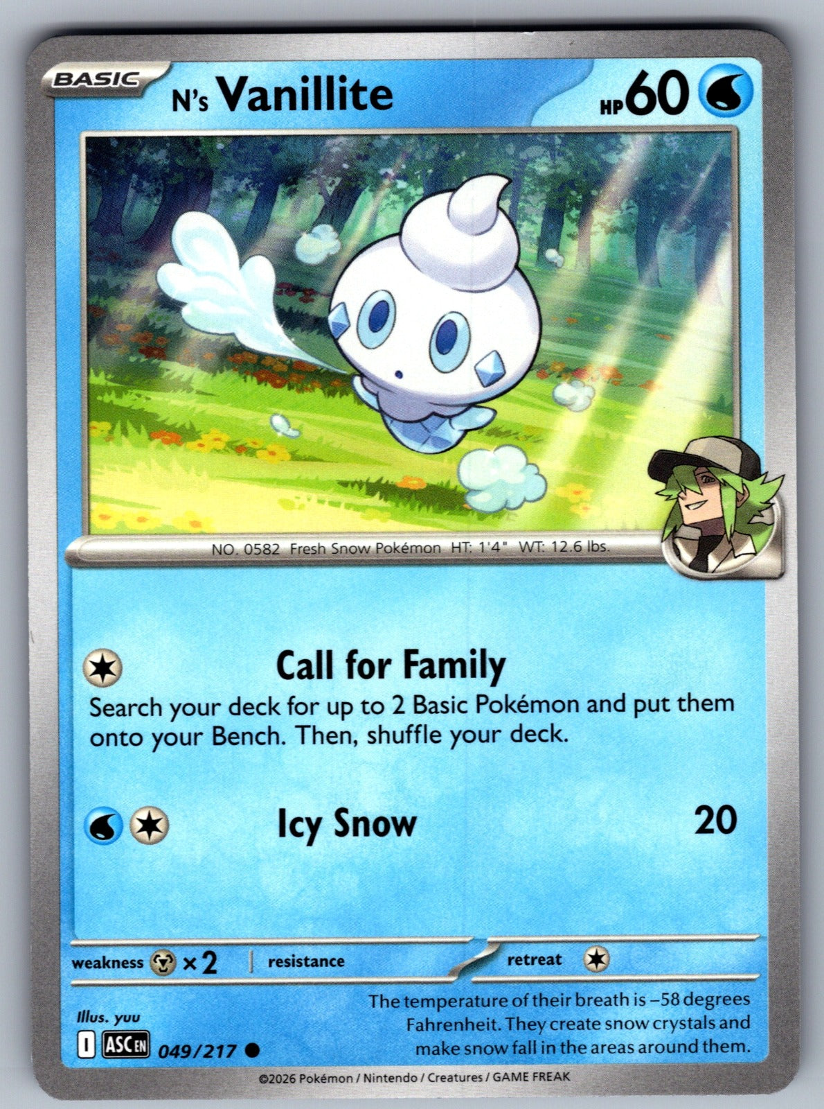 N's Vanillite Common ME: Ascended Heroes 049/217 NM 2026