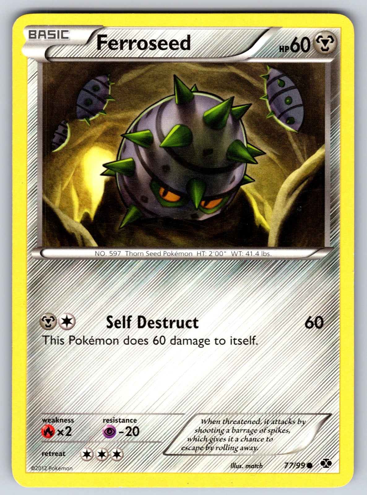 Ferroseed Common Next Destinies 77/99 LP 2012