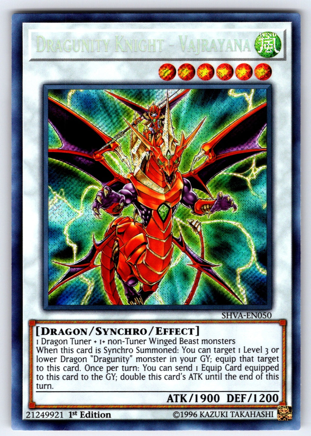 Dragunity Knight - Vajrayana 1st Edition Secret Rare Shadows in Valhalla SHVA-EN