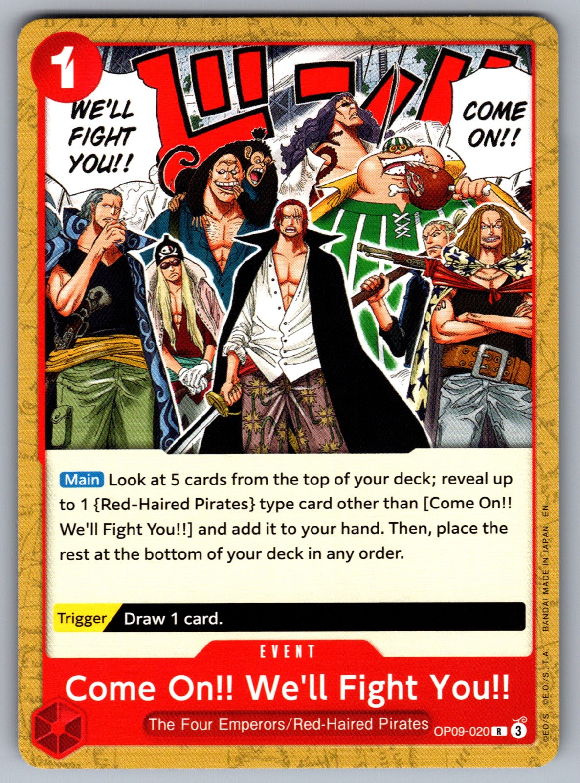 Come On!! We'll Fight You!! Foil R Emperors in the New World OP09-020 NM 2024