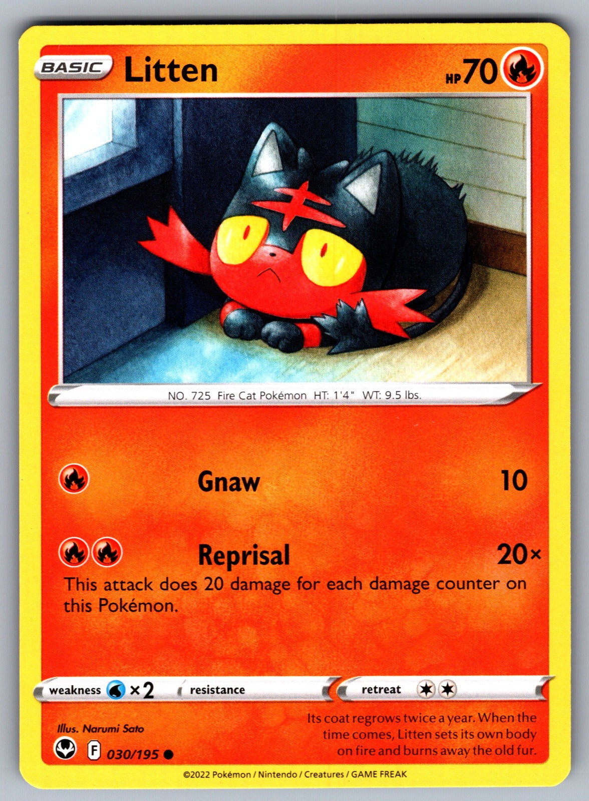 Litten Common SWSH12: Silver Tempest 030/195 NM 2022