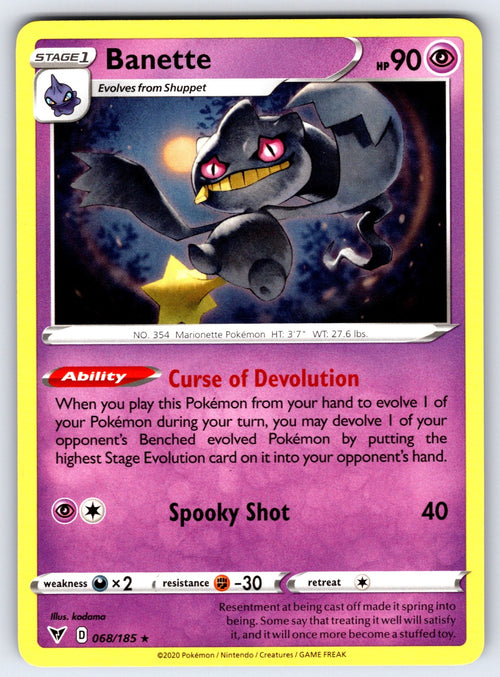 Banette Rare SWSH04: Vivid Voltage 068/185 NM 2020