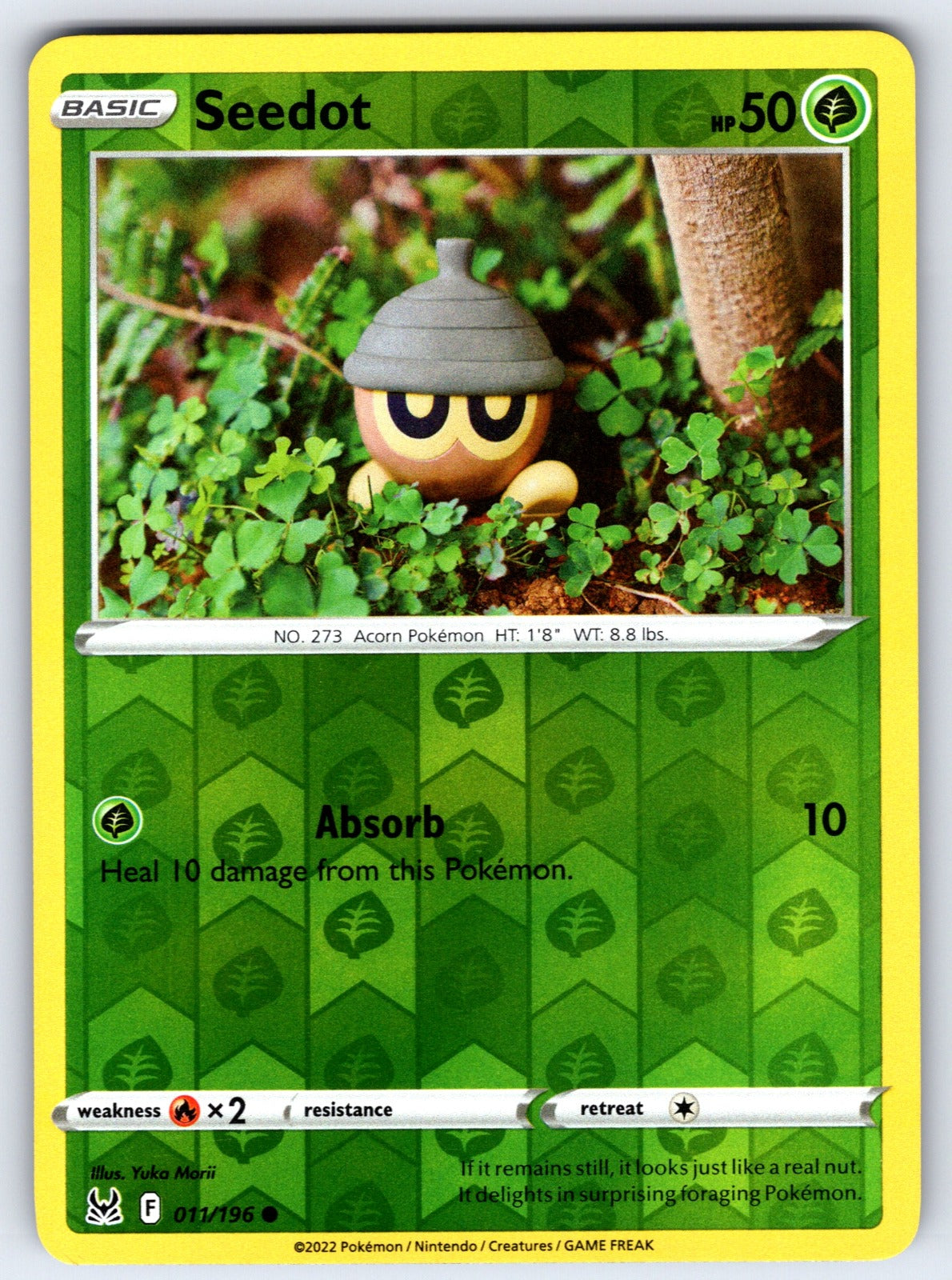 Seedot Reverse Holo Common SWSH11: Lost Origin 011/196 NM 2022