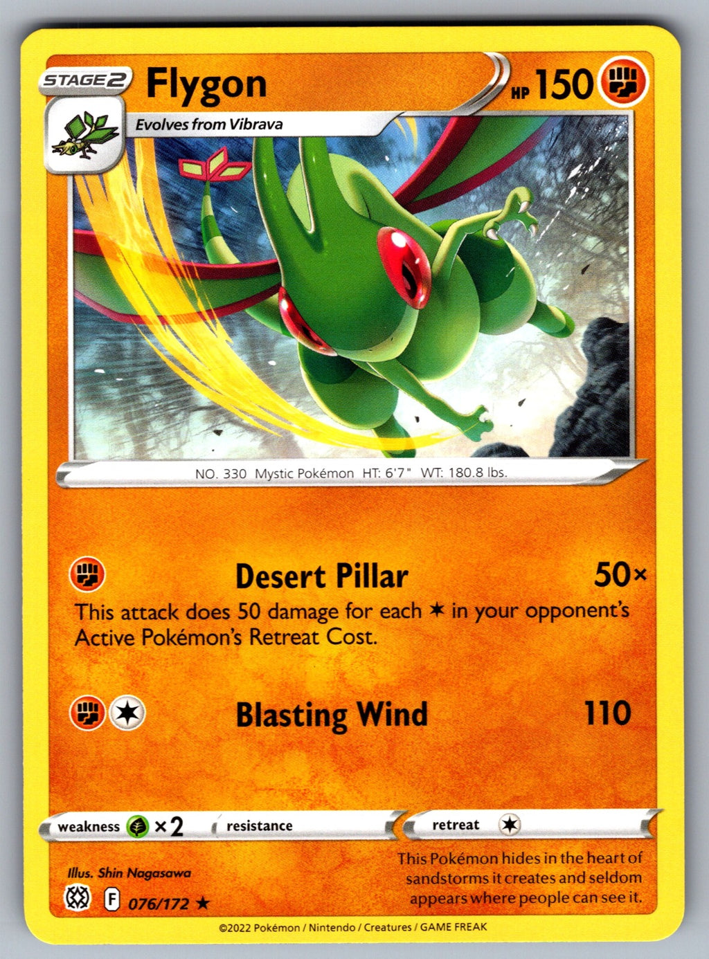 Flygon Rare SWSH09: Brilliant Stars 076/172 NM 2022