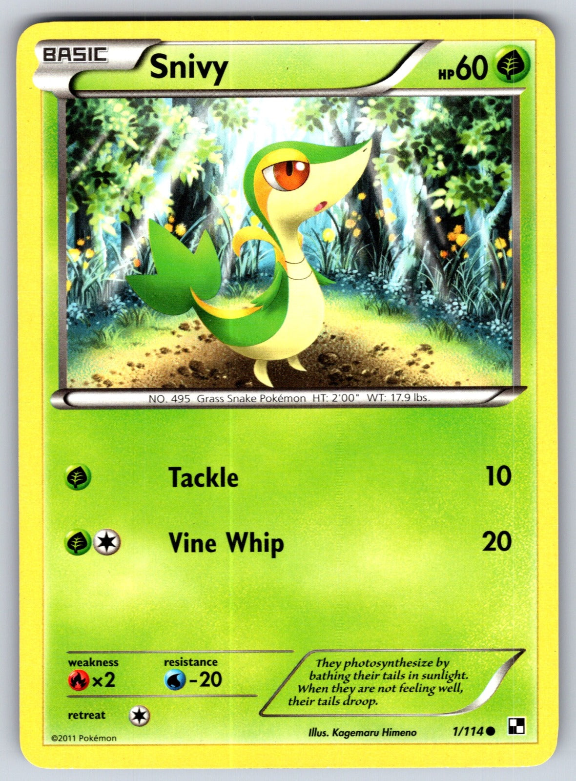 Snivy (1) Common Black and White 1/114 LP 2011