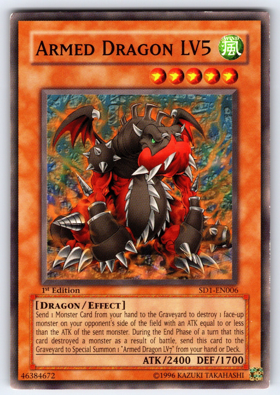 Armed Dragon LV5 1st Edition Common Legendary Duelists: Ancient Millennium LED2-