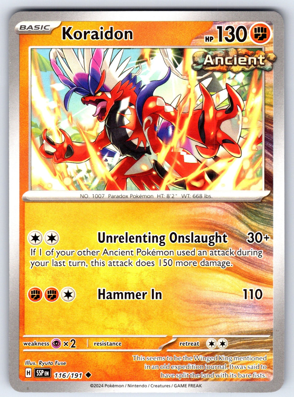 Koraidon Uncommon SV08: Surging Sparks 116/191 LP 2024
