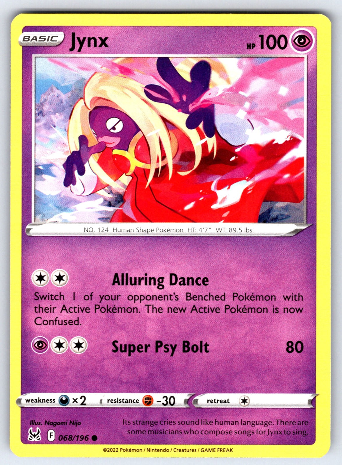 Jynx Common SWSH11: Lost Origin 068/196 LP 2022