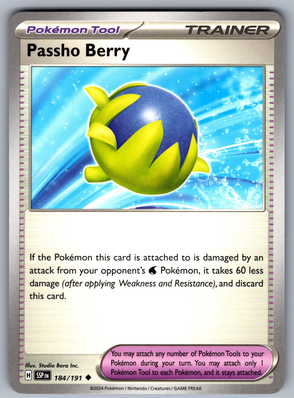 Passho Berry Uncommon SV08: Surging Sparks 184/191 NM 2024