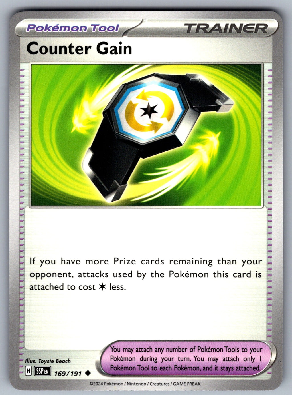 Counter Gain Uncommon SV08: Surging Sparks 169/191 NM 2024