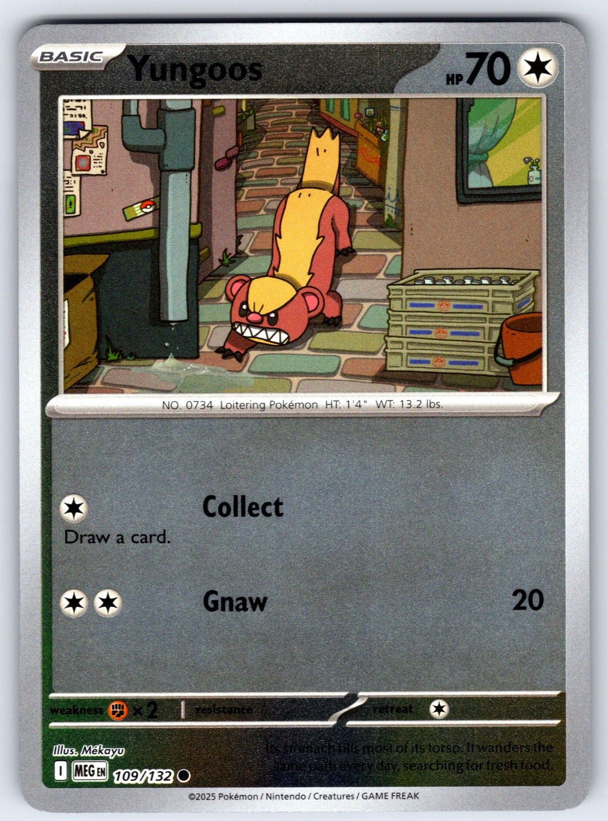 Yungoos Reverse Holo Common ME01: Mega Evolution 109/132 NM 2025