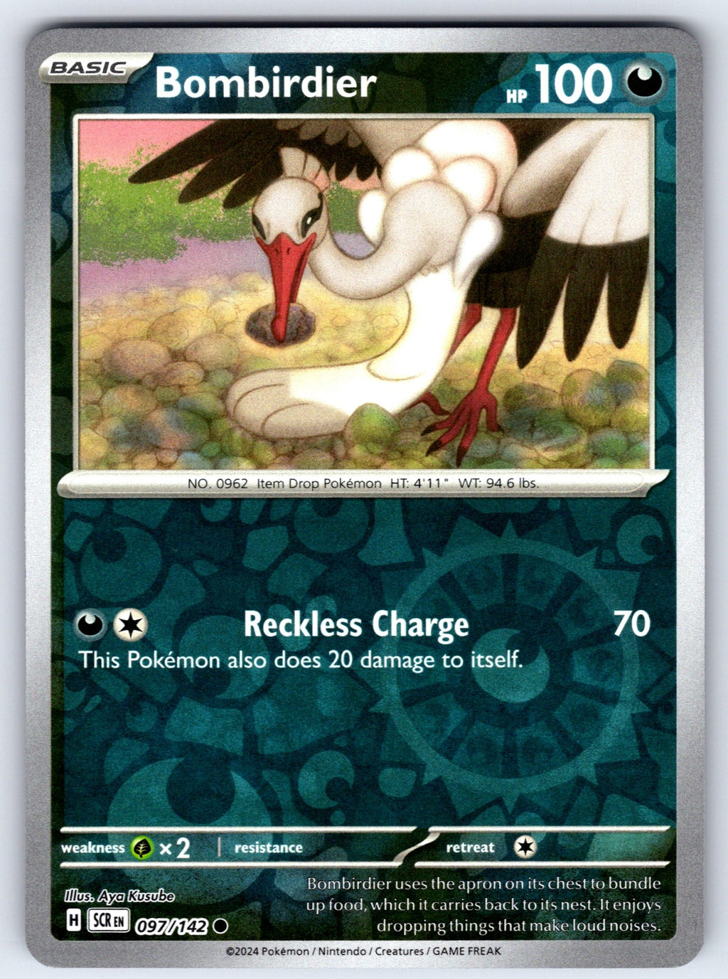 Bombirdier Reverse Holo Common SV07: Stellar Crown 097/142 NM 2024