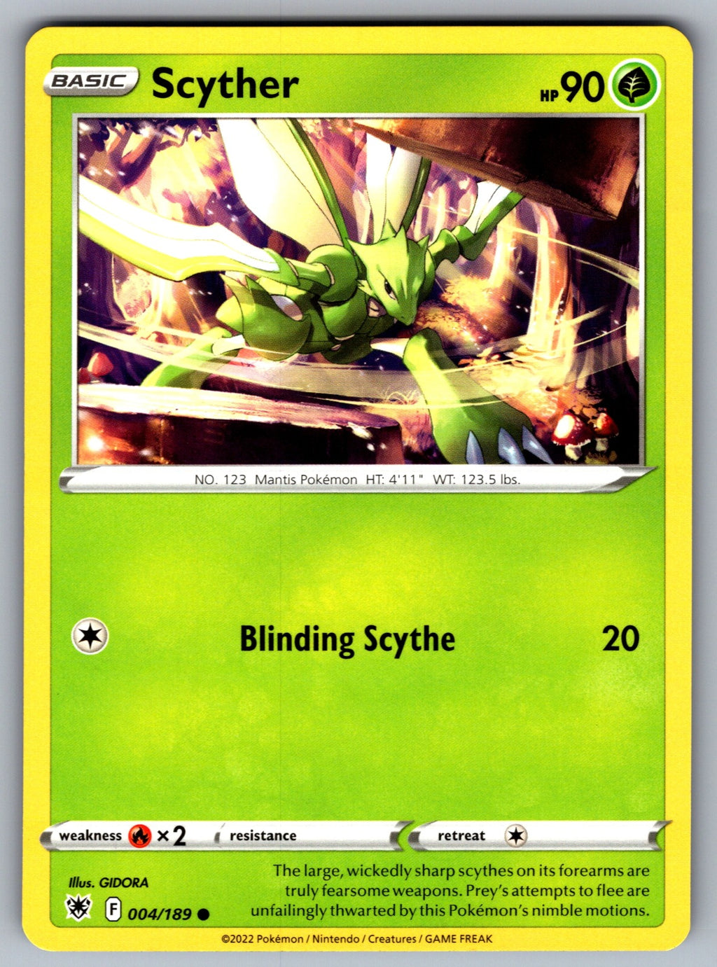 Scyther (004) Common SWSH10: Astral Radiance 004/189 NM 2022