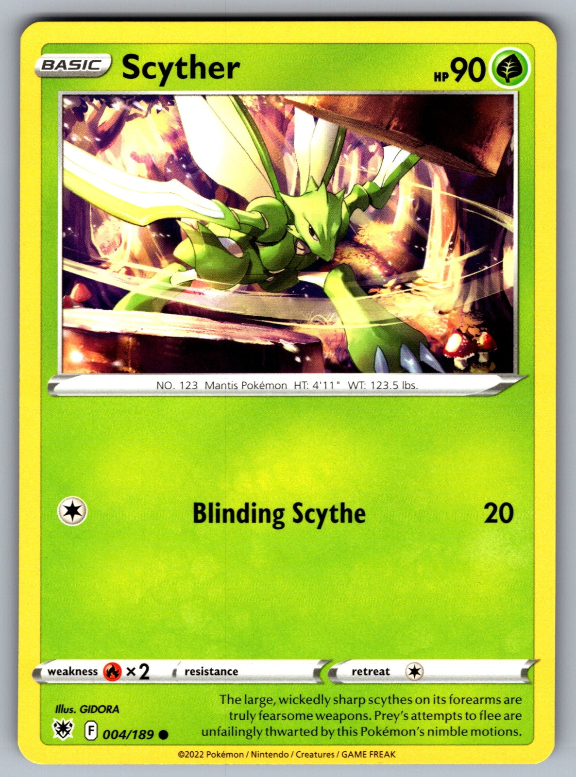 Scyther (004) Common SWSH10: Astral Radiance 004/189 NM 2022