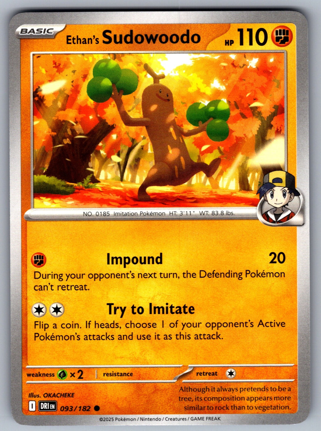 Ethan's Sudowoodo Common SV10: Destined Rivals 093/182 NM 2025