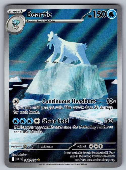 Beartic Holo Illustration Rare SV: Black Bolt 110/086 NM 2025