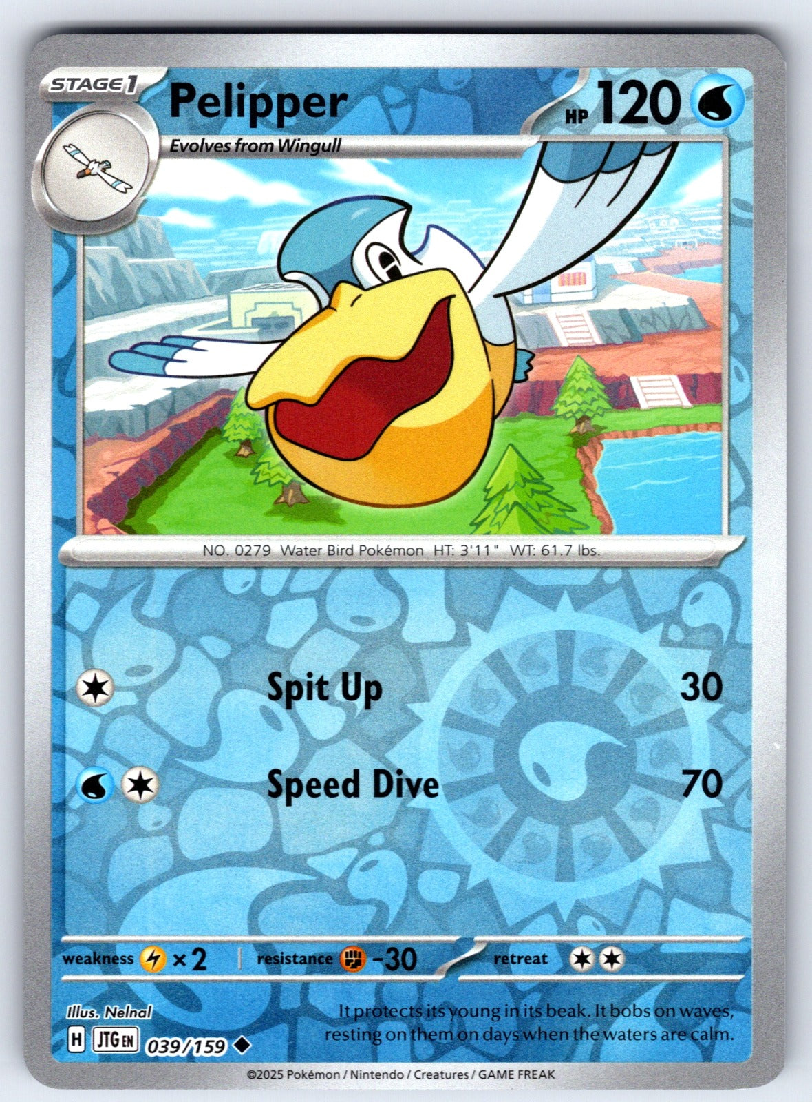 Pelipper Reverse Holo Uncommon SV09: Journey Together 039/159 NM 2025